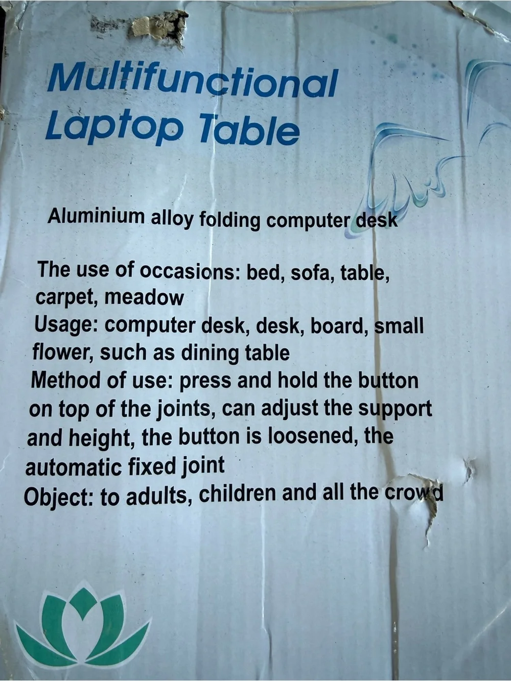 Laptop Table Foldable Adjustable Multifunctional